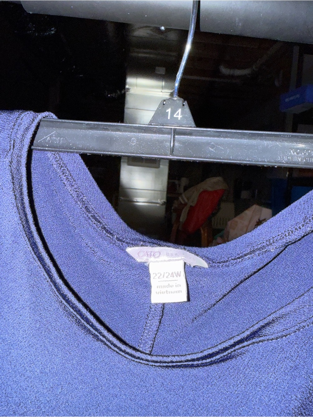 Cato Deep Navy Scoop Neck Women's Top
